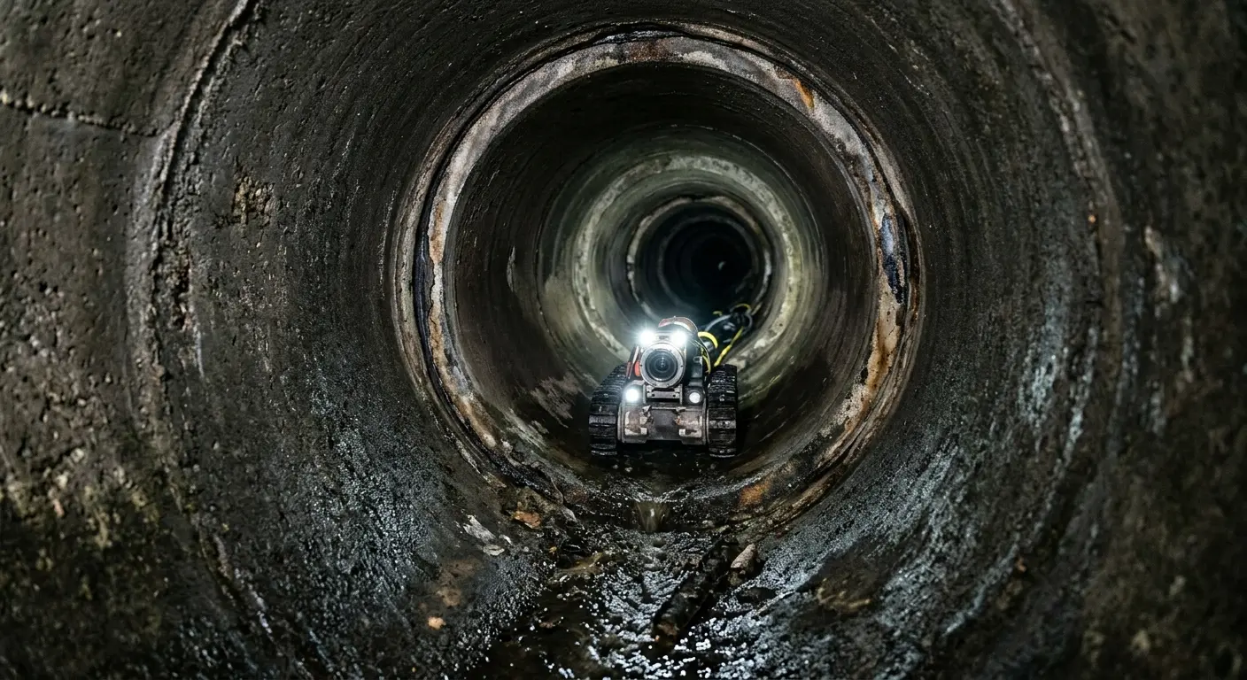 Robotic sewer camera inspecting pipe interior for Drain Snake Service in Forest Lake